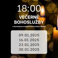 VEČERNÉ BOHOSLUŽBY V JANUÁRI