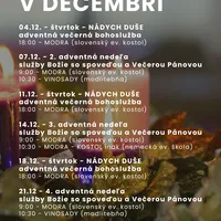 BOHOSLUŽBY V ADVENTE 2025