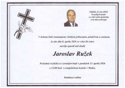 POSLEDNÁ ROZLÚČKA s Jaroslavom Ružekom